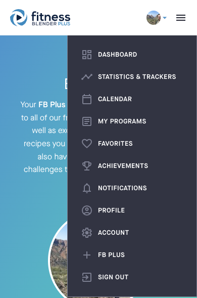 profile menu